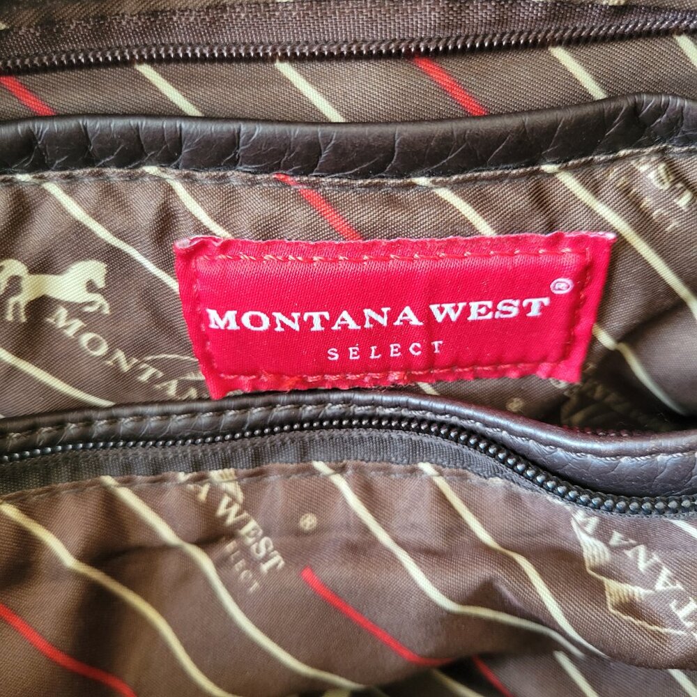 Montana West Braided Vegan Leather Concealed Carry Shoulder Hobo Bag Purse Brown - Picture 9 of 13